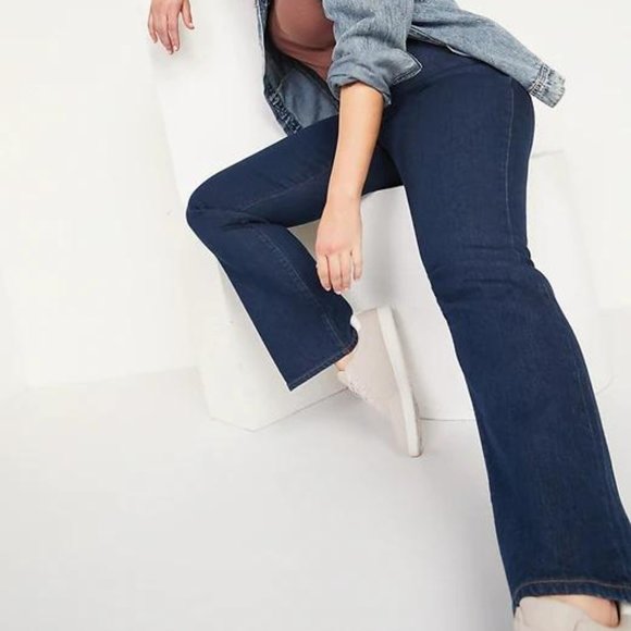 Old Navy Extra High-Waisted Kicker Boot-Cut Button-Fly Jeans for Women New - Picture 4 of 4